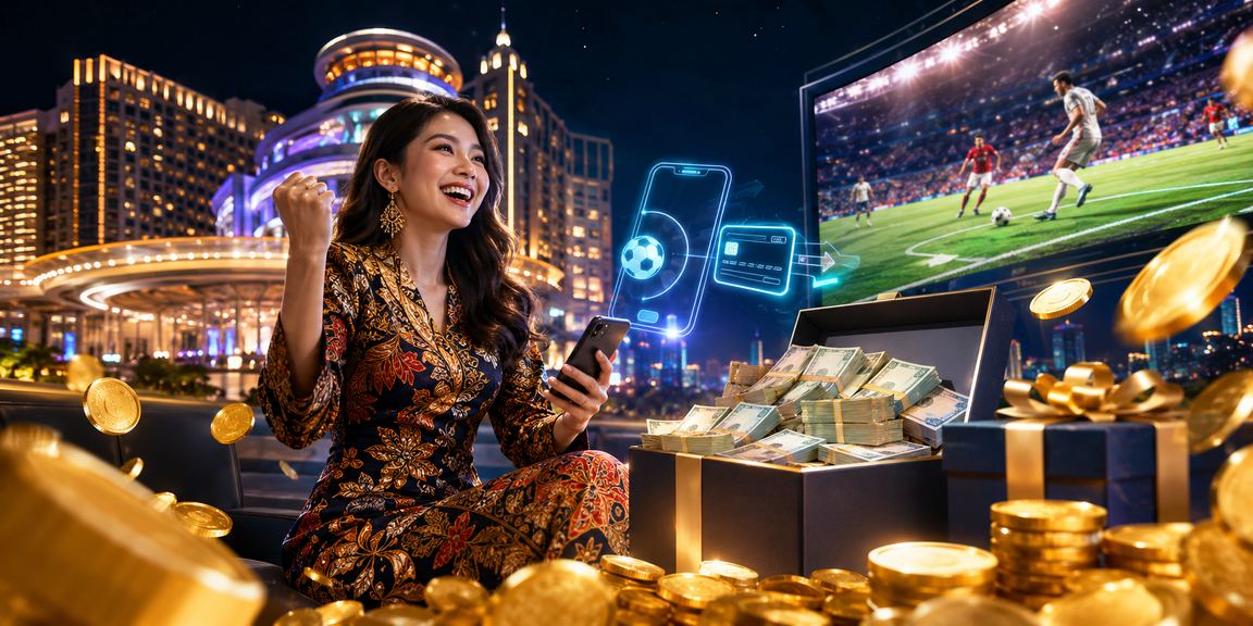 Pertaruhan kasino di Genting Highlands dengan tema batik Malaysia malam hari