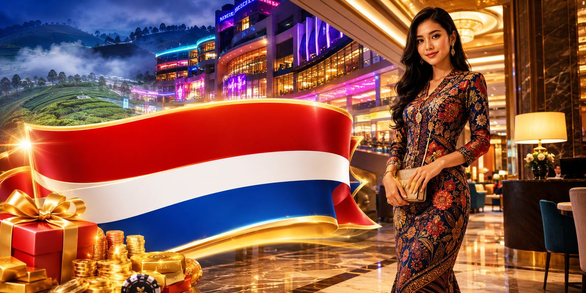 Pemandangan kasino hiburan Malaysia bertemakan batik